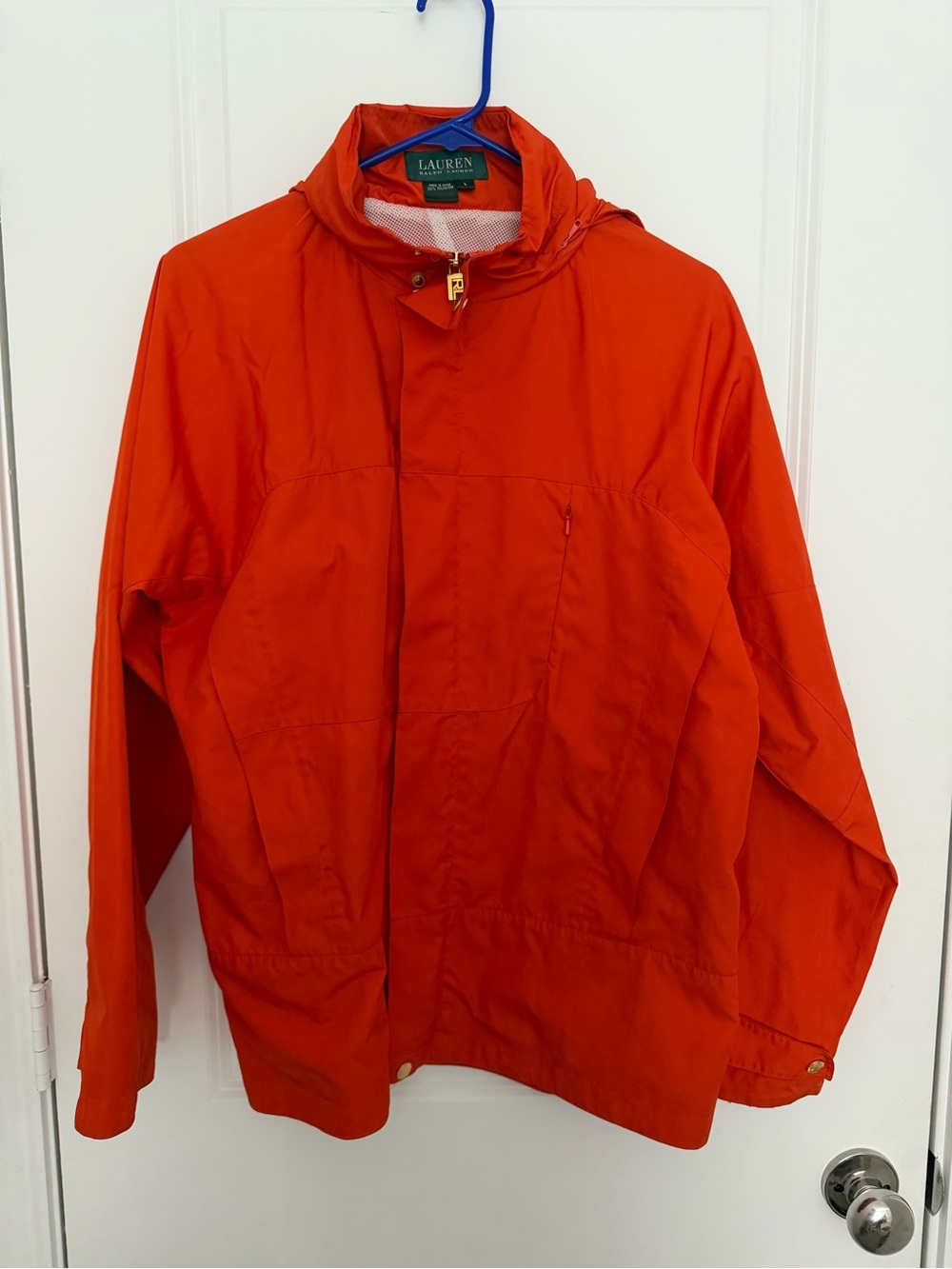 Ralph Lauren Orange Packable Windbreaker Jacket